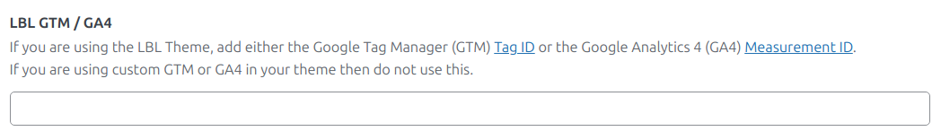 Add a Google tag ID to add Analytics to a BLDS site.